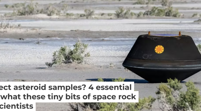 The OSIRIS-REx sample return capsule contained rock from the asteroid Bennu. NASA/Keegan Barber